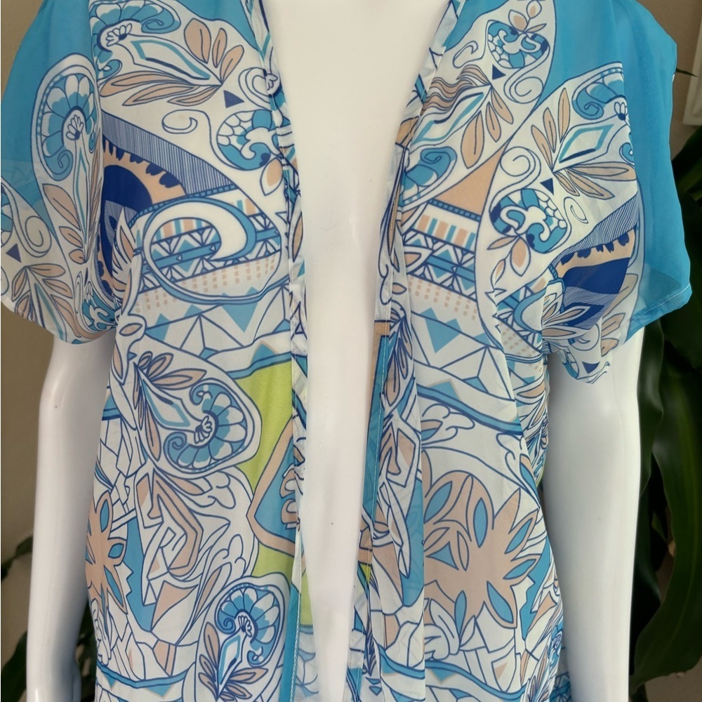 Blue and White Paisley Kimono - Picture 2 of 7